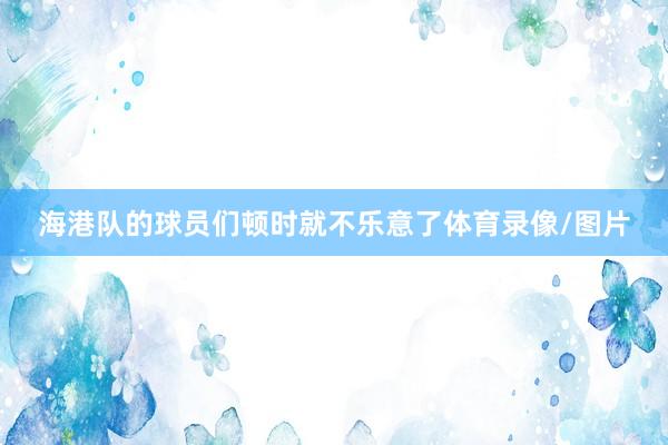 海港队的球员们顿时就不乐意了体育录像/图片