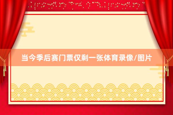 当今季后赛门票仅剩一张体育录像/图片