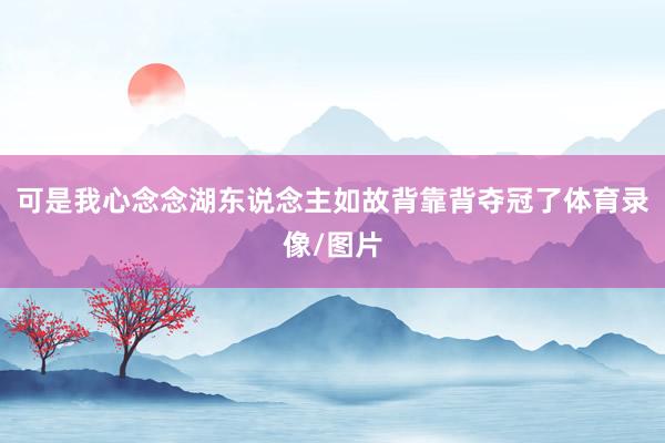 可是我心念念湖东说念主如故背靠背夺冠了体育录像/图片