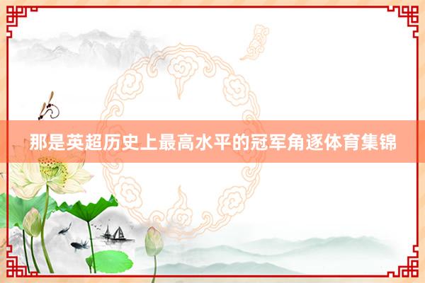 那是英超历史上最高水平的冠军角逐体育集锦