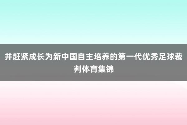 并赶紧成长为新中国自主培养的第一代优秀足球裁判体育集锦